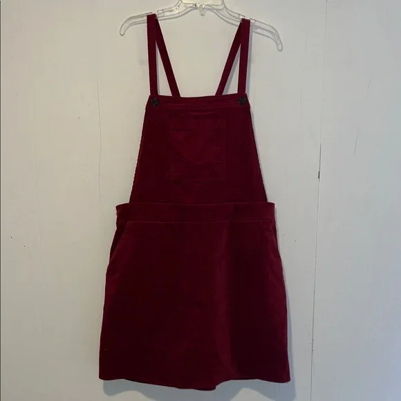 Torrid Dark Red Corduroy Pinafore Dress - Picture 1 of 5